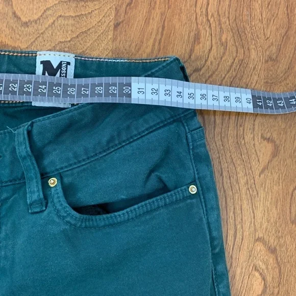 M Missoni Denim Jeans Green Low Rise Skinny Size 26 Designer Italy Cotton Blend - Picture 8 of 16